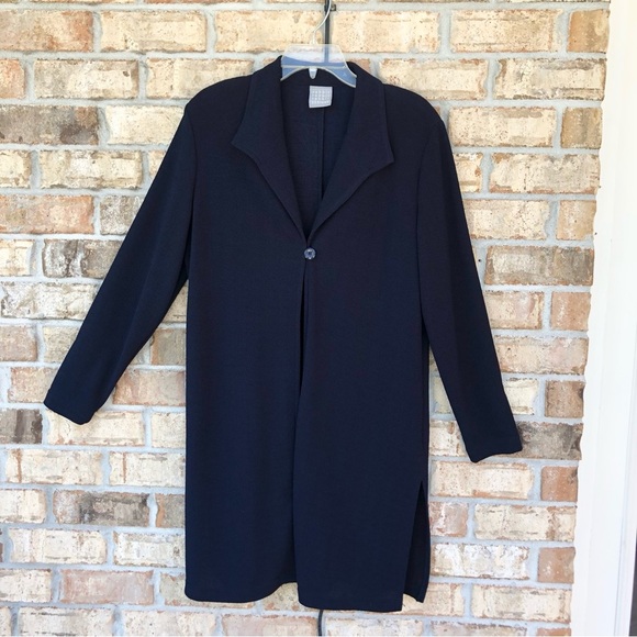 rabbit rabbit rabbit Designs 43N72Q60 Made USA Vintage Navy Long Over Dress 16P - Picture 2 of 12